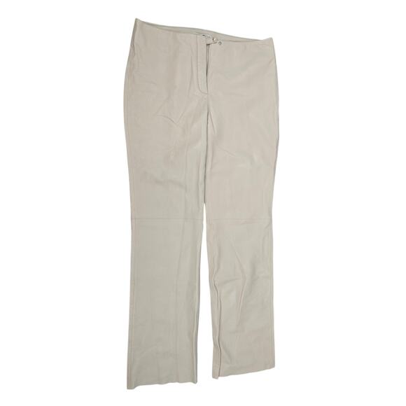 RARE VINTAGE Tommy Hilfiger Leather Pants Women's Size 6 CREAM OFF WHITE - Picture 1 of 13